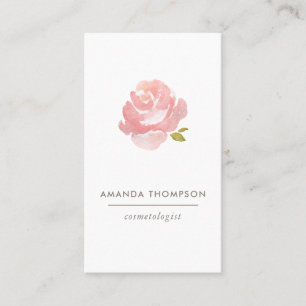 Carte De Visite Rose rose poudrée aquarelle chic