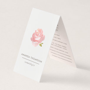 Carte De Visite Rose rose poudrée aquarelle chic