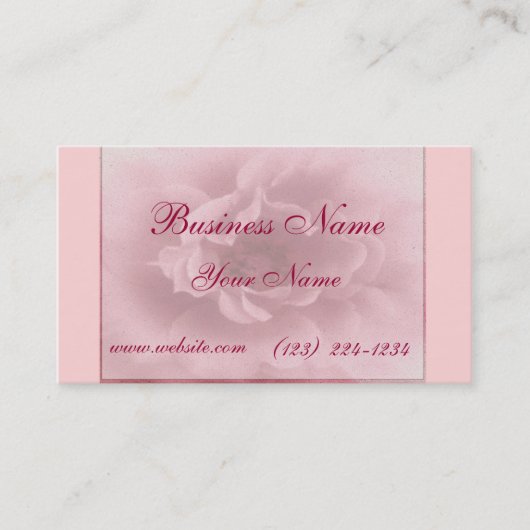 Carte De Visite Rose rose rose ancienne (Devant)