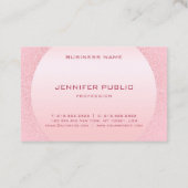 Carte De Visite Rose Rose Rose or Monogramme moderne Modèle élégan (Dos)