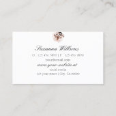 Carte De Visite Rose rose rose pâle mignonne blanc avec initiales (Dos)