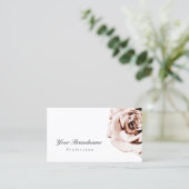 Carte De Visite Rose rose rose pâle mignonne Blanc simple (Debout devant)