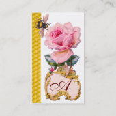 CARTE DE VISITE ROSE ROSE ROSE ROSE ET HONEY BEE BEEKEEPER MONOGRA (Dos)