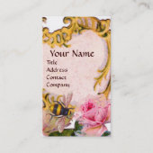 CARTE DE VISITE ROSE ROSE ROSE ROSE ET HONEY BEE BEEKEEPER MONOGRA (Devant)