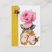 CARTE DE VISITE ROSE ROSE ROSE ROSE ET HONEY BEE BEEKEEPER MONOGRA (Dos)