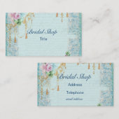 Carte De Visite Rose rose & Tassels Dentelles féminin de l'époque  (Devant / Derrière)