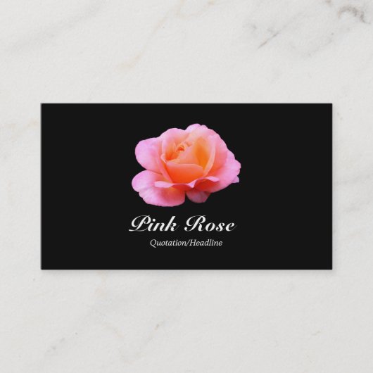 Carte De Visite Rose rose - Vert foncé (Devant)