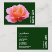 Carte De Visite Rose rose - Vert foncé (Devant / Derrière)