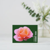 Carte De Visite Rose rose - Vert foncé (Debout devant)