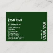 Carte De Visite Rose rose - Vert foncé (Dos)