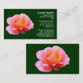 Carte De Visite Rose rose - Vert foncé (Devant / Derrière)