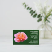 Carte De Visite Rose rose - Vert foncé (Debout devant)