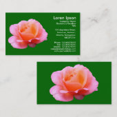 Carte De Visite Rose rose - Vert Gris Profond (Devant / Derrière)