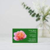 Carte De Visite Rose rose - Vert Gris Profond (Debout devant)