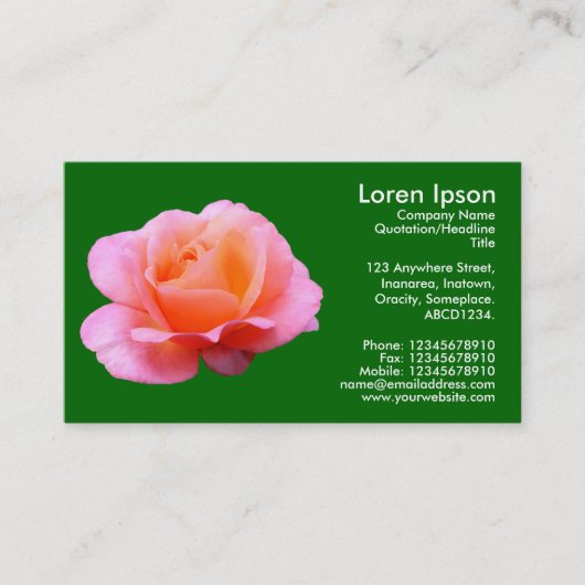 Carte De Visite Rose rose - Vert Gris Profond (Devant)