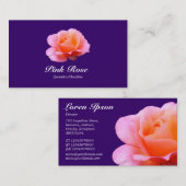 Carte De Visite Rose rose - violet profond (Devant / Derrière)
