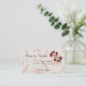 Carte de visite rose Roses (Debout devant)