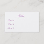 Carte de visite rose Roses (Dos)
