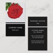 Carte De Visite Rose rouge (Devant / Derrière)