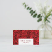 Carte De Visite Rose rouge Arrière - plan, fleuriste (Debout devant)