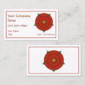 Carte De Visite Rose rouge de Lancaster (Devant / Derrière)