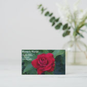 Carte De Visite Rose rouge de près (Debout devant)