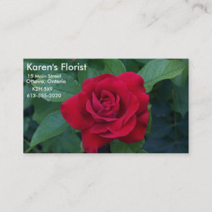 Carte De Visite Rose rouge de près