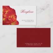 Carte De Visite Rose rouge et jaune - fleuriste/conseiller floral (Devant / Derrière)