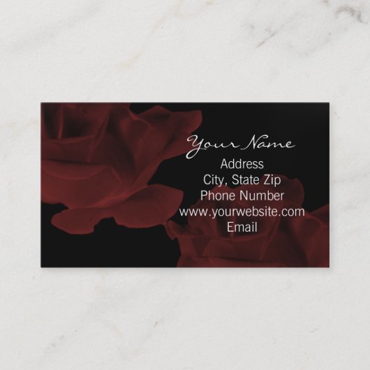 Carte de visite rose rouge foncé (Devant)
