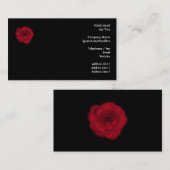 Carte De Visite Rose rouge. Fond noir (Devant / Derrière)