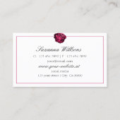 Carte De Visite Rose rouge noir et blanc classique avec logo simpl (Dos)
