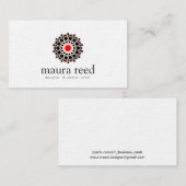 Carte De Visite Rose rouge or Mandala Chic Designer (Devant / Derrière)