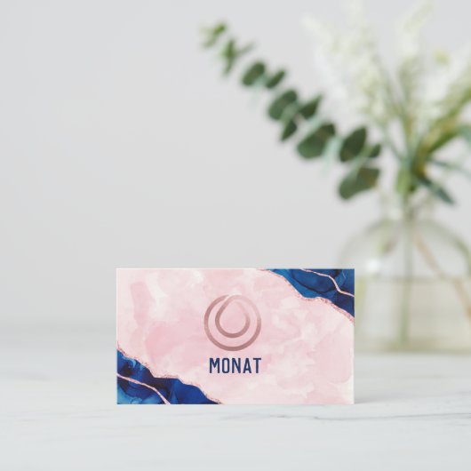 Carte de visite Rose & Royal Blue Monat (Debout devant)
