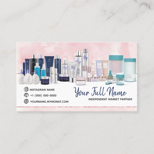 Carte de visite Rose & Royal Blue Monat (Dos)