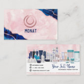 Carte de visite Rose & Royal Blue Monat (Devant / Derrière)