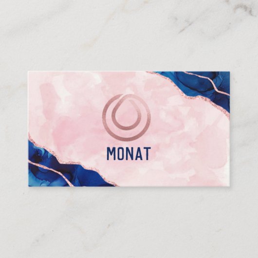 Carte de visite Rose & Royal Blue Monat (Devant)