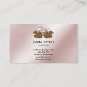 Carte De Visite Rose Salon de l'ongle d'or femme main nails techni (Dos)