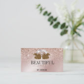 Carte De Visite Rose Salon de l'ongle d'or femme main nails techni (Debout devant)