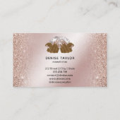 Carte De Visite Rose Salon de l'ongle d'or femme main nails techni (Dos)