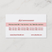 Carte de visite rose sauvage (Dos)