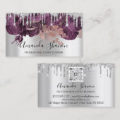 Carte De Visite Rose Silver Grey Parties scintillant Drio Logo Pla (Devant / Derrière)