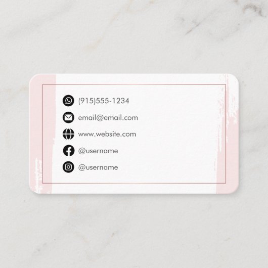 Carte De Visite rose simple (Devant)