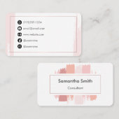 Carte De Visite rose simple (Devant / Derrière)