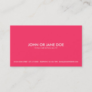 Carte De Visite rose simple