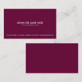 Carte De Visite rose simple (Devant / Derrière)