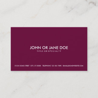 Carte De Visite rose simple