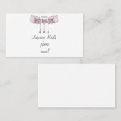 Carte De Visite rose simple (Devant / Derrière)