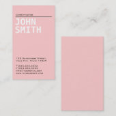 Carte de visite rose simple de chiroprakteur (Devant / Derrière)