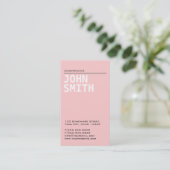 Carte de visite rose simple de chiroprakteur (Debout devant)
