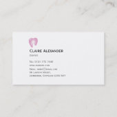 Carte de visite rose simple de dentiste (Dos)